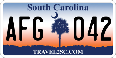 SC license plate AFG042