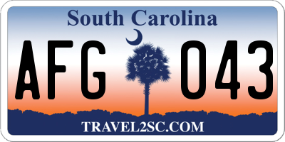SC license plate AFG043