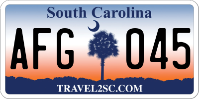 SC license plate AFG045