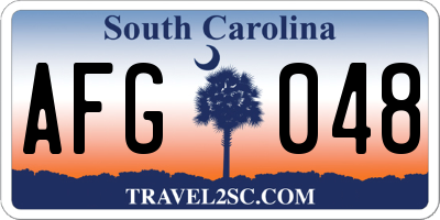 SC license plate AFG048