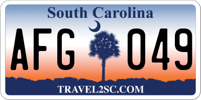 SC license plate AFG049