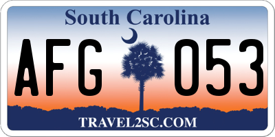 SC license plate AFG053