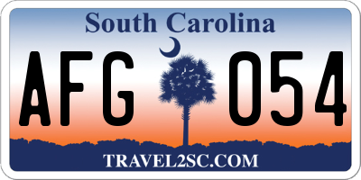 SC license plate AFG054