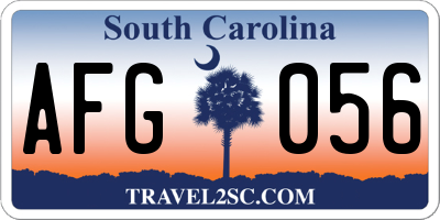 SC license plate AFG056