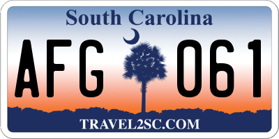 SC license plate AFG061