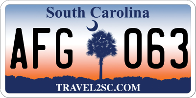 SC license plate AFG063
