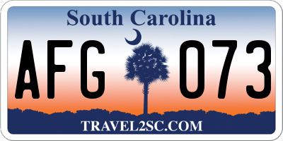 SC license plate AFG073