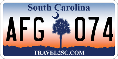 SC license plate AFG074