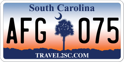 SC license plate AFG075