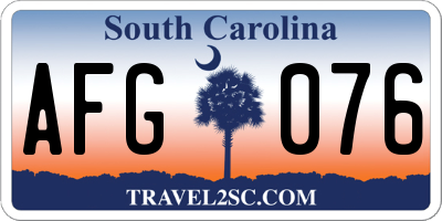 SC license plate AFG076