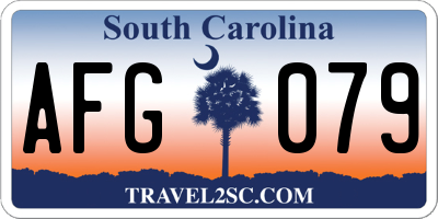 SC license plate AFG079