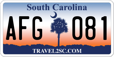 SC license plate AFG081