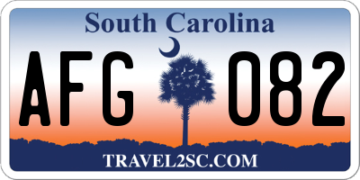 SC license plate AFG082