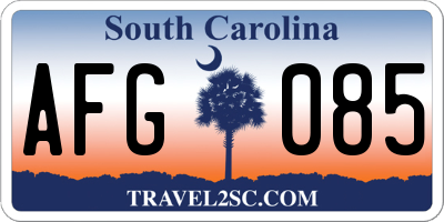 SC license plate AFG085