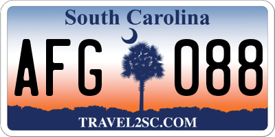 SC license plate AFG088