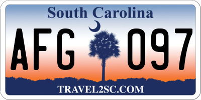 SC license plate AFG097