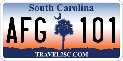 SC license plate AFG101
