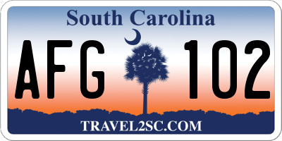 SC license plate AFG102