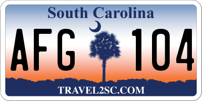 SC license plate AFG104