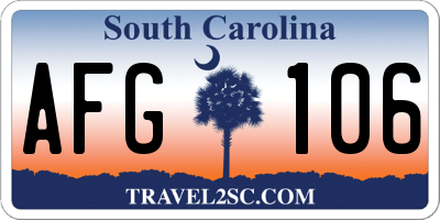 SC license plate AFG106