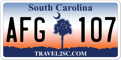 SC license plate AFG107