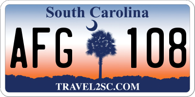SC license plate AFG108
