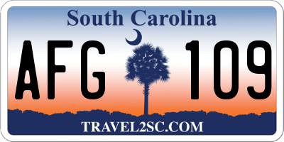 SC license plate AFG109