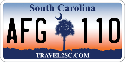 SC license plate AFG110