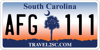 SC license plate AFG111