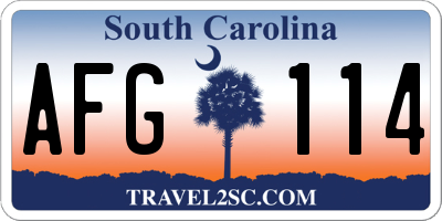 SC license plate AFG114