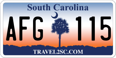 SC license plate AFG115