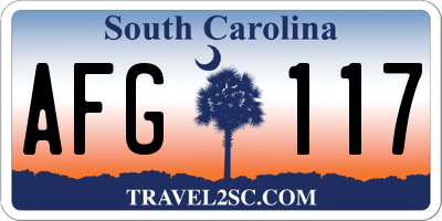 SC license plate AFG117