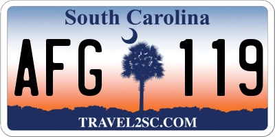 SC license plate AFG119