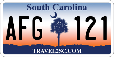 SC license plate AFG121