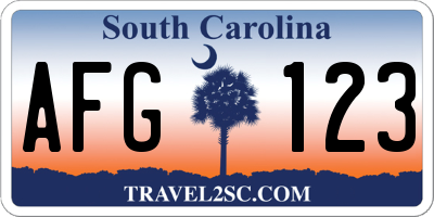 SC license plate AFG123