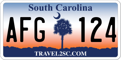 SC license plate AFG124