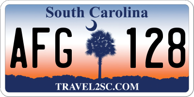 SC license plate AFG128
