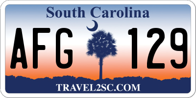 SC license plate AFG129
