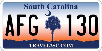 SC license plate AFG130