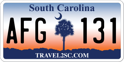SC license plate AFG131