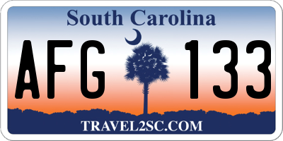 SC license plate AFG133