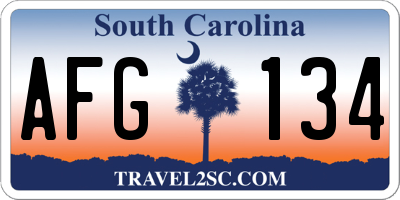 SC license plate AFG134