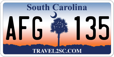 SC license plate AFG135