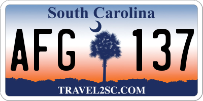 SC license plate AFG137