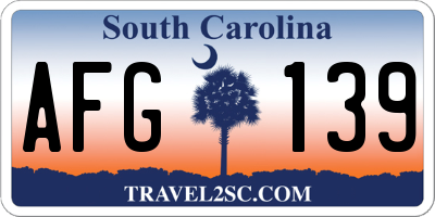 SC license plate AFG139