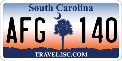 SC license plate AFG140