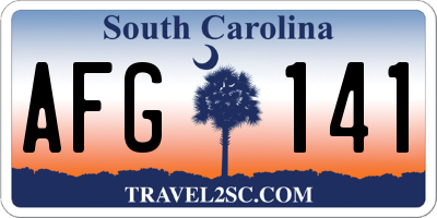 SC license plate AFG141