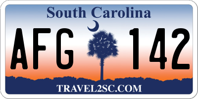 SC license plate AFG142