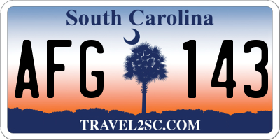 SC license plate AFG143