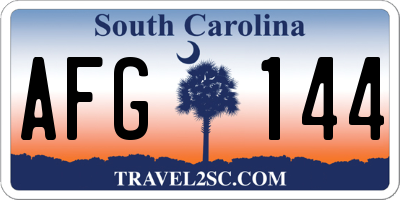 SC license plate AFG144